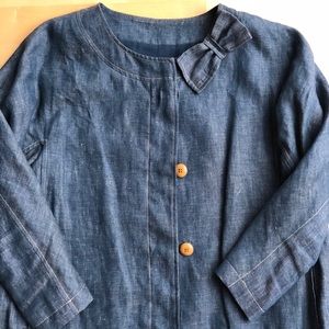 Denim! Cropped denim swing jacket